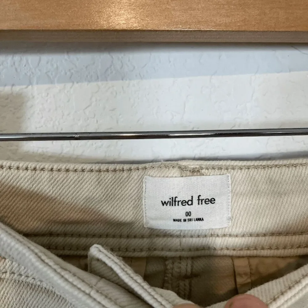 Aritzia Wilfred Free Birch Beige Modern Cargo High Waisted Twill Pants Size 00